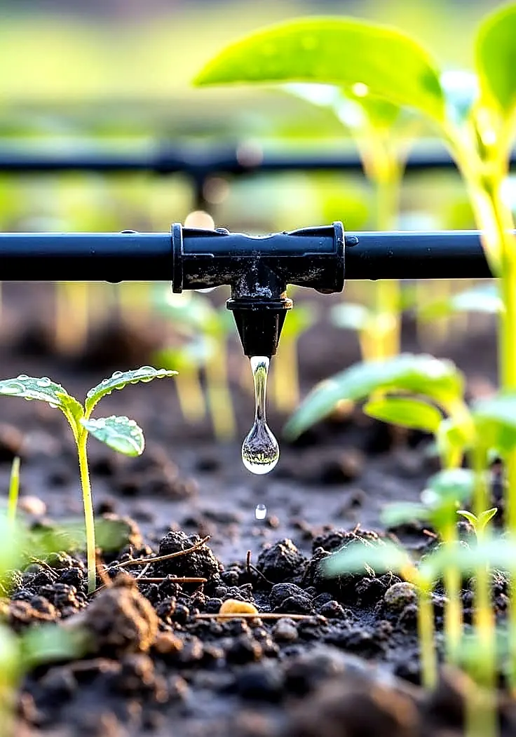 Young crop seedlings after germination